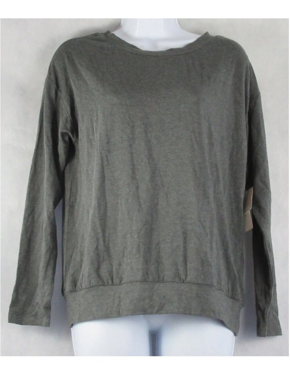 Alfani Women's Ultra Soft Modal Long-Sleeve Lounge Top, Charcoal Heather Gray